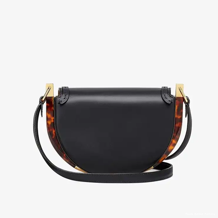 Cheap HOT Calf Logo Black In Moonlight Leather Fendi Bag ROMA 0620